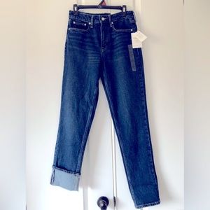 Dark denim, free assembly, jean, super high rise waist, Straight leg, Size 4/32